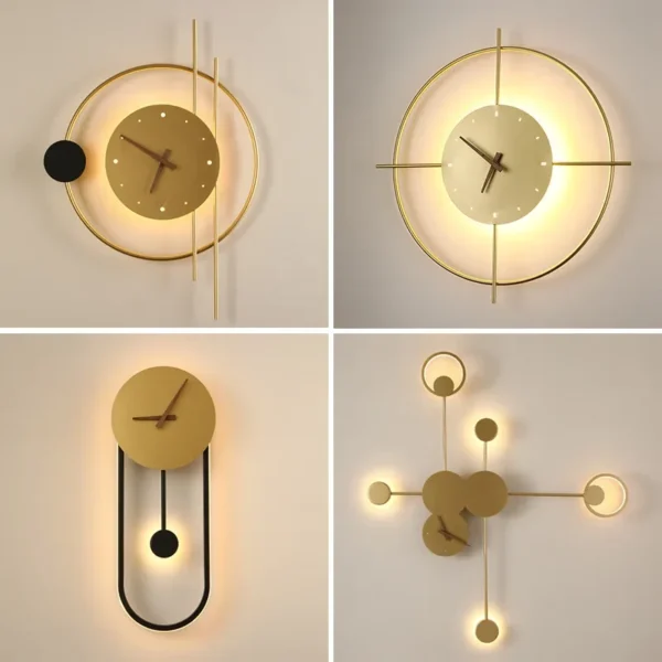 Modern LED Wall Lamp Clock Sconce for Bedroom Bedside Living Dining Room Aisle Porch Corridor Home Decor Lighting Fixture Luster 2