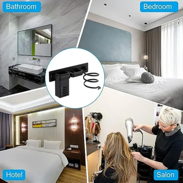 Wall-Mounted Hair Dryer Storage Rack Bathroom Multifunctional Hairdressing And Beard Tool Hair Straightener Curling Iron Storage 6