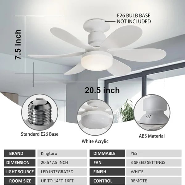 Remote Control Ceiling Fan With Lighting Lamp Low Noise Airs Cooling Fan For Home Bedroom Living Office Silent AC86-265V Fans 6