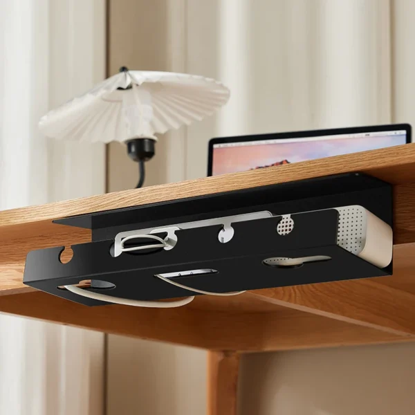Cable Organizer, Under Desk Cable Management Tray, Socket Strip Holder, Wire Tamer for Office and Home 1