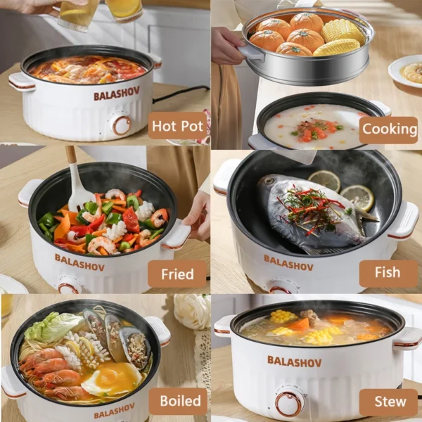 1.5L 3L Portable Electric Rice Cooker Multifunctional Pan Non-stick Cookware for Kitchen and Home Appliance 110V 220V EU/US Plug 3