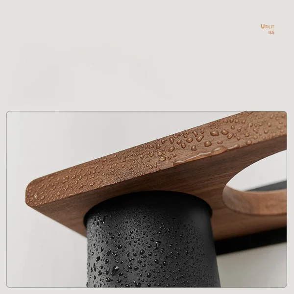 Bathroom Wall Mount Hair Dryer Holder, Hair Care and Styling Tool Organizer, Farmhouse Wooden Beauty Hair Appliance 4