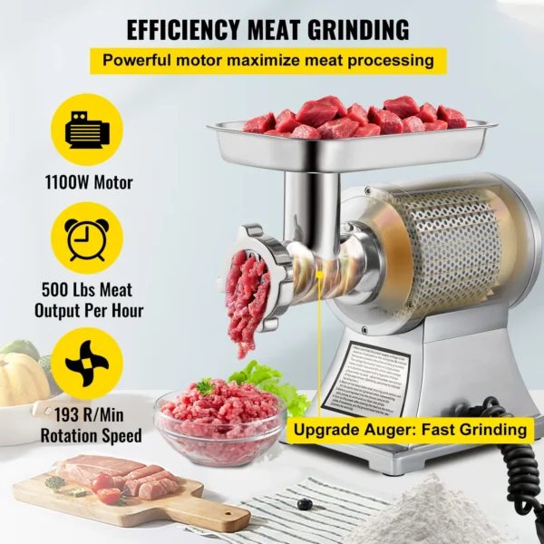 VEVOR 122 Kg/H 250 KG/H Electric Meat Mincer Chopper Heavy Duty Food Processors Kitchen Appliances Commercial Grinder Machine 3